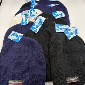 Lot of 11 M&K Headwear Insulated Thermo Wear Knit Beanies Winter Hats Black Purp